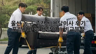 울산 동구 주전동 용달이사 후기: 포장이사 vs 용달이사 비교분석